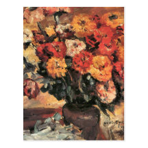 Zinnias by Lovis Corinth Postcard