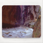 Zion Narrows Hiking Through The River In Zion Narr Mouse Mat