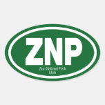 Zion National Park Oval Stickers