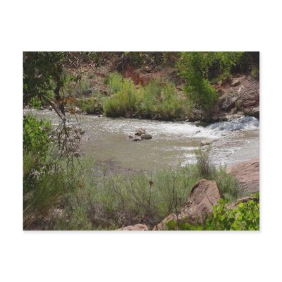 zion riverwalk postcard by sumiko