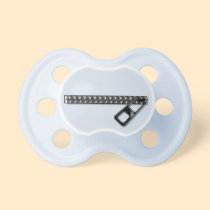 Zip It! - Funny Blue Pacifier With Zipper Effect