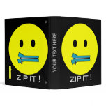 'zip it'  SMILEY FACE BINDER