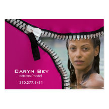 Zip It Up Business Card template (actor head shot)