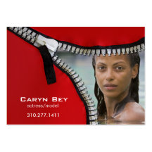Zip It Up Business Card template (actor head shot)
