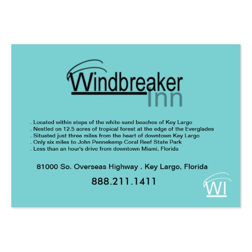 Zip It Up Business Card template (hotel) (back side)