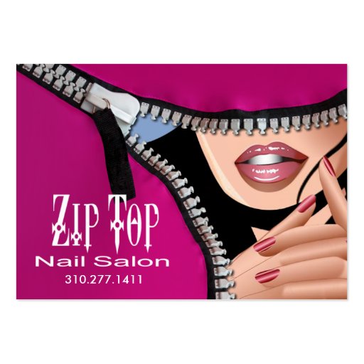 Zip It Up Business Card template (salon) (front side)