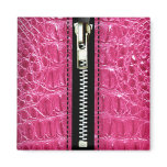 "Zip It Up" (fuschia alligator) by Cheryl Daniels Magnets
