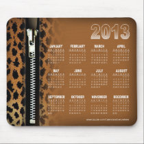 Zip It Up Leopard 2013 Calendar mousepads