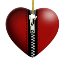 Zip It Up Valentine Heart ornament