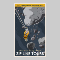 Zip Line Tours through the asteroid belt posters by stevethomas Zip Line Tours through the asteroid belt posters