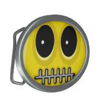 Zip mouth belt oval belt buckles