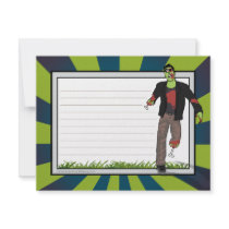 Zip the Zombie Note Card Announcements