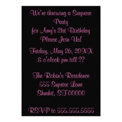 ZIP your lip surprise party invite hot pink lips