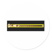 Zipper Black Yellow Copper bH The MUSEUM Zazzle Round Sticker