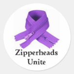Zipperheads Unite Round Stickers