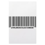 Zivildienstleistender barcode label icon customized stationery