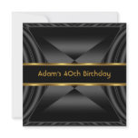 Zizzago Elegant 40th Birthday Party Black Gold Personalized Invitations