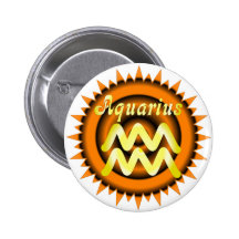 Zodiac Aquarius Button