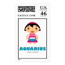 Zodiac Aquarius for Kids Postage Stamp