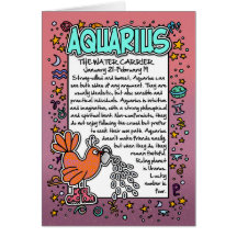 Zodiac - Aquarius Fun Facts Greeting Cards