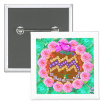 Zodiac AQUARIUS Goodluck BirthStar Symbol Button