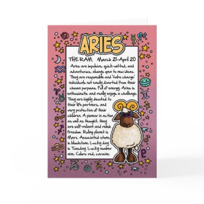 Zodiac - Aries Fun Facts Greeting Cards