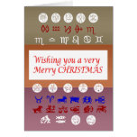 Zodiac Astrology Symbol : Merry Christmas Xmas Cards