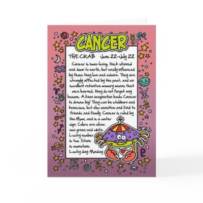 Zodiac - Cancer Fun Facts greeting card