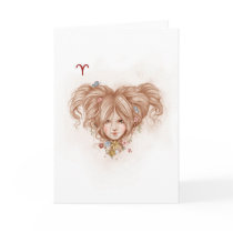Zodiac Girl Greeting Card: Aries