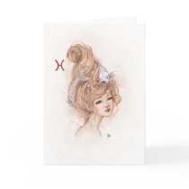 Zodiac Girl Greeting Card: Pisces