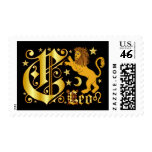 Zodiac-Leo-Font-Design-1-C Postage Stamp