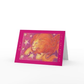 Zodiac Leo 'Happy Birthday' greetings card card