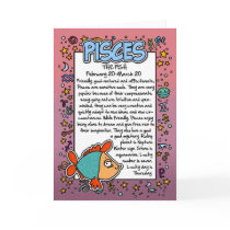 Zodiac - Pisces Fun Facts Greeting Cards