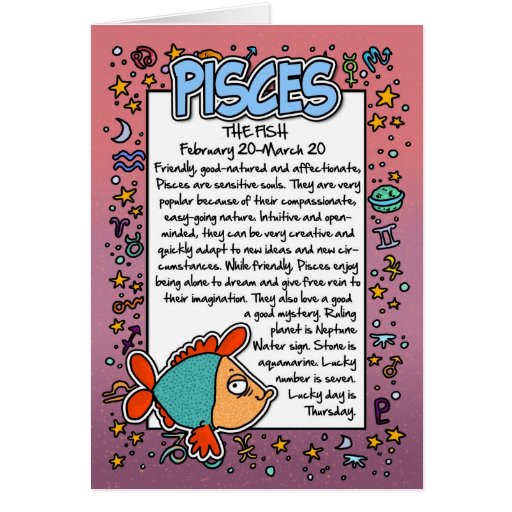 Zodiac Pisces Fun Facts Greeting Card Zazzle