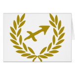 zodiac-sagittarius-laurel greeting card