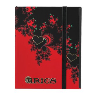 Zodiac Sign Aries Red and Black Fractal iPad Case