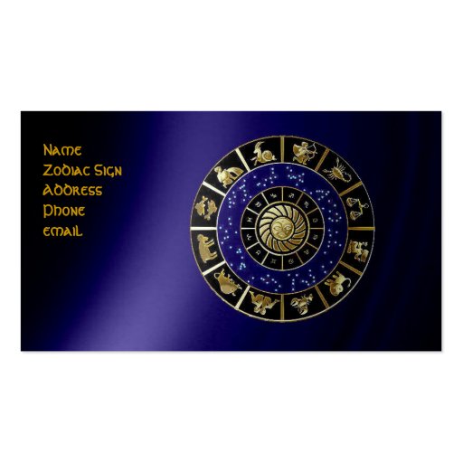 Zodiac Sign Business Card (front side)