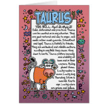 Zodiac - Taurus Fun Facts Greeting Card