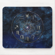 Zodiac with Starry background Mouse Mat