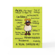 zodiac word cards - aries card