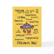 zodiac word cards - cancer card