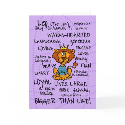 zodiac word cards - leo by cfkaatje