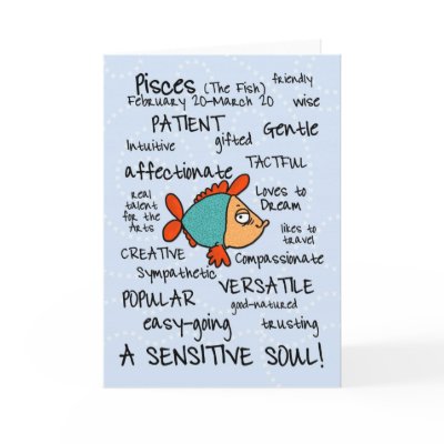 zodiac word cards - pisces