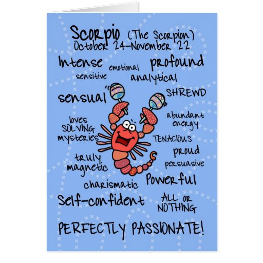 zodiac word cards - scorpio