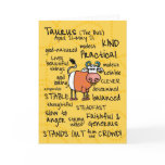 zodiac word cards - taurus