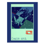 Zodiaco de la constelación del cangrejo del cáncer postal