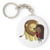Zoe and Peanut the Lion Keychains