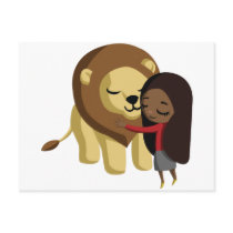 Zoe and Peanut the Lion postcards by ButtermilkBiscuits Zoe and Peanut the Lion postcards