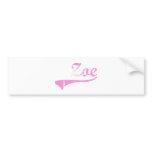 Zoe Classic Style Name Bumper Stickers