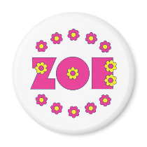 Zoe Flores Pink Refrigerator Magnet
